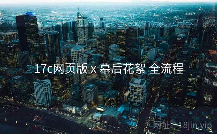 17c网页版 x 幕后花絮 全流程